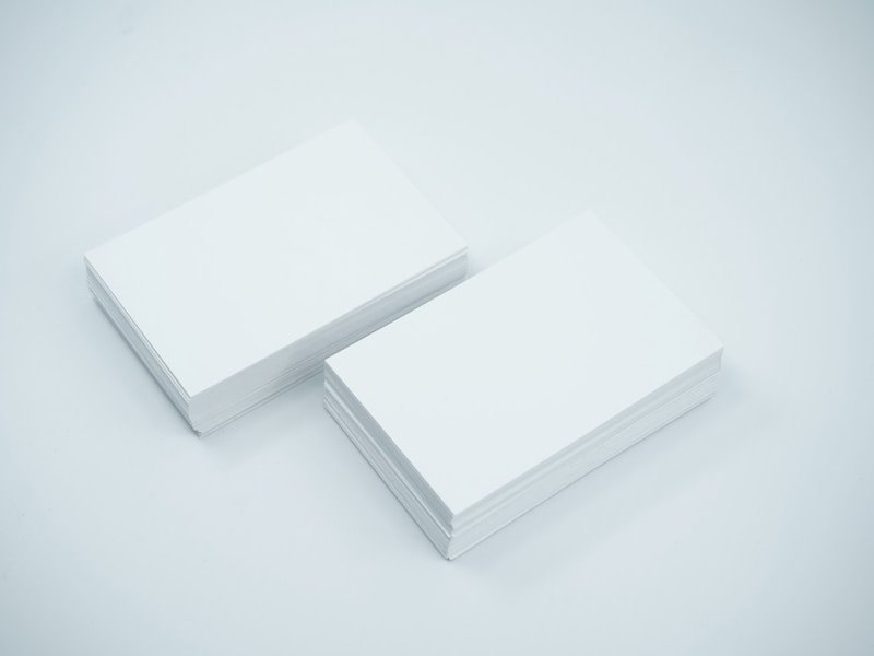 Thick white business card stock